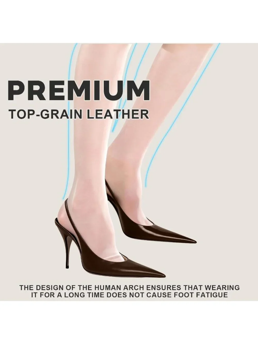 Women’s Brown Pointed Toe Slingback Pumps Patent Leather Stiletto Heel Shoes